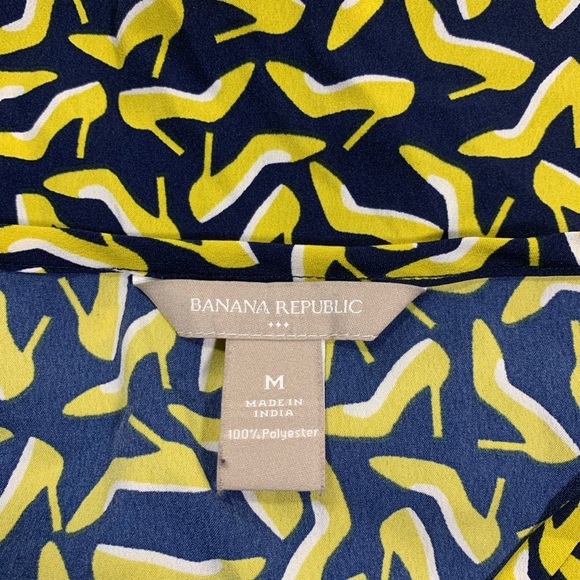 Banana Republic Tuxedo Style High Heel Patterned Blouse - Picture 6 of 8